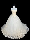 Retro Style Wedding Dresses Ball Gown Strapless Plus Size 1980s Lace Vintage Long Wedding Dress Bride Gowns HZ0311