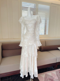 Vintage Prom Dresses Mermaid Sweetheart Long Sleeves Lace Prom Dress Inspiration Long Prom Dresses HZ0311