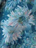 Modest Ball Gown Strapless Floral Blue Satin Prom Dresses Long Sweet 16 Birthday Party Dress Evening Dresses HZ0311
