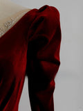 Charming A Line V Neck With Long Sleeves Burgundy Velvet Long Prom Dresses Formal Party Dress Prom Gown HZ0311