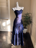 Modest Prom Dresses Mermaid Spaghetti Strap Sleeveless Satin Prom Dress Inspiration Long Prom Dresses HZ0311