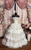 Retro Style Wedding Dresses Ball Gown Strapless Plus Size 1980s Lace Vintage Long Wedding Dress Bride Gown HZ0311