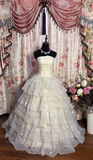 Retro Style Wedding Dresses Ball Gown Strapless Plus Size 1980s Vintage Long Wedding Dress Bride Gown HZ0311