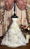 Retro Ball Gown Spaghetti Strap Lace 60s White Fitted Corset Bride Gown Long Wedding Dresses HZ0311