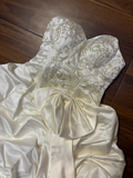 Retro Ball Gown Sweetheart 60s White Fitted Corset Bride Gown Long Wedding Dresses HZ0311