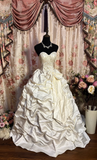 Retro Ball Gown Sweetheart 60s White Fitted Corset Bride Gown Long Wedding Dresses HZ0311