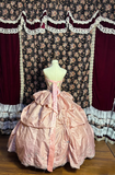 Charming Ball Gown Sweetheart Blush Pink Taffeta Long Quinceanera Dress Sweet 15 16 Dresses HZ0311