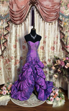 Vintage Ball Gown Sweetheart Grape With Layers Beads Sleeveless 90s Long Prom Dresses Prom Gowns HZ0311
