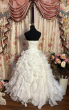 Retro Ball Gown Strapless 70s Fitted Corset Bride Gown Long Wedding Dresses HZ0311