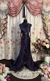 Vintage Prom Dresses 1950s Retro Classy Prom Dresses Inspo Halter Grape Long Prom Gowns HZ0311