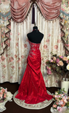 Retro Prom Dresses Mermaid Sweetheart Vintage Fashion Inspiration Red Tulle Long Prom Dresses Party Dress Prom Gowns HZ0311