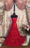Retro Prom Dresses Mermaid Sweetheart Vintage Fashion Inspiration Red Satin Long Prom Dresses Party Dress Prom Gowns HZ0311