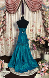 Retro Prom Dresses Mermaid Sweetheart Vintage Fashion Inspiration Teal Blue Taffeta Long Prom Dresses Party Dress Prom Gowns HZ0311