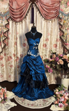 Vintage Prom Dresses 90s Formal Mermaid Inspo Sweetheart Navy Blue Long Prom Gowns HZ0311