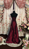 Vintage Prom Dresses 1950s Retro Classy Mermaid Sweetheart Inspo Burgundy Long Prom Gowns HZ0311