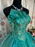 Chic Ball Gown Strapless Shiny Long Quinceanera Dress Sweet 15 16 Birthday Party Dresses HZ0311