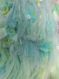 Vintage Ball Gown Spaghetti Strap Mint Green Tulle Long Quinceanera Dress Sweet 15 Gown 16 Birthday Dresses HZ0311