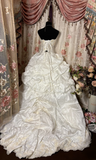Retro Ball Gown Sweetheart Neckline 60s White Fitted Corset Bride Gown Long Wedding Dresses HZ0311