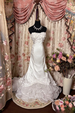 Retro Mermaid Sweetheart Satin 80s White Fitted Corset Long Wedding Dress Bride Gown Brides Dresses HZ0311