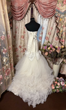Retro Mermaid Sweetheart Neckline 60s White Fitted Corset Bride Gown Long Wedding Dresses HZ0311