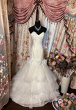 Retro Mermaid Sweetheart Neckline 60s White Fitted Corset Bride Gown Long Wedding Dresses HZ0311