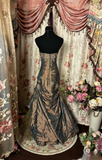 Retro Mermaid Strapless Taffeta Long Prom Dresses 80s 70s Party Prom Gowns HZ0311