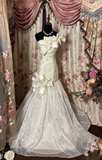 Retro Wedding Dresses Mermaid One Shoulder Plus Size 1970s Vintage Long Wedding Dress Bride Gowns HZ0311