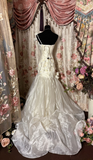 Retro Wedding Dresses Mermaid One Shoulder Plus Size 1970s Vintage Long Wedding Dress Bride Gowns HZ0311