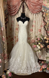 Retro Mermaid Sweetheart 1950s White Fitted Corset Bride Gown Long Lace Wedding Dresses HZ0311