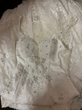 Retro Mermaid Straps Sweetheart Lace Long Prom Dresses 80s 70s Party White Prom Gowns HZ0311