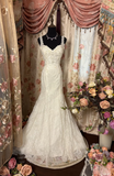 Retro Mermaid Sweetheart Lace 80s White Fitted Long Wedding Dress Bride Gown Brides Dresses HZ0311