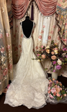 Retro Mermaid Sweetheart Lace 80s White Fitted Long Wedding Dress Bride Gown Brides Dresses HZ0311