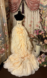Vintage Ball Gown Strapless Taffeta Beaded Long Quinceanera Dress Sweet 15 16 Birthday Party Dresses HZ0311