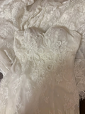 Retro Mermaid Sweetheart Lace 70s White Fitted Long Wedding Dress Bride Gown Brides Dresses HZ0311