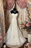 Retro Mermaid Sweetheart 1950s White Fitted Corset Bride Dress Long Lace Classy Wedding Dresses HZ0311