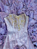 Vintage Ball Gown Halter Light Grape Lilac With Gold Beaded Long Quinceanera Dress Sweet 15 16 Dresses HZ0311