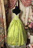 Vintage Ball Gown Spaghetti Straps Bud Green With Lace Long Quinceanera Dress Sweet 15 16 Dresses HZ0311