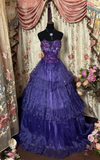 Vintage Ball Gown Sweetheart Purple With Beads Ruffle Layers Long Quinceanera Dresses Sweet 15 16 Birthday Gown HZ0311
