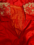 Vintage Ball Gown Strapless Red With Appliques Ruffle Layers Long Quinceanera Dresses Sweet 15 16 Birthday Gown HZ0311