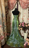 Vintage Mermaid Strapless 70s Sleeveless With Ruffles Long Prom Dresses Formal Evening Gowns HZ0311