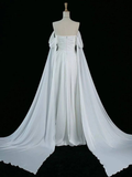 Modest Mermaid Off The Shoulder Light Grape Satin Long Prom Dresses Party Dress Princess Graduation Dress HZ0311
