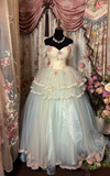 Dazzling Ball Gown Off The Shoulder Tulle With Appliques Ruffle Layers Long Quinceanera Dresses Sweet 15 16 Birthday Gown HZ0311