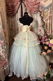 Dazzling Ball Gown Off The Shoulder Tulle With Appliques Ruffle Layers Long Quinceanera Dresses Sweet 15 16 Birthday Gown HZ0311