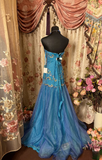 Gorgeous Mermaid Sweetheart With Gold Appliques 60s Sleeveless With Lace Long Prom Dresses Formal Evening Gowns HZ0311
