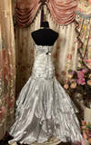 Gorgeous Mermaid Sweetheart With Beads 80s Sleeveless Pleated Long Prom Dresses Formal Evening Gowns HZ0311