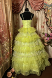 Noble Ball Gown Spaghetti Strap Bud Green With Ruched Ruffles Long Quinceanera Dresses Sweet 15 16 Birthday Gown HZ0311