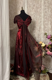 Vintage Prom Dress Outfit A line Sweetheart Burgundy Dark Red Long 90s Prom Dresses Formal Evening Gowns HZ0311