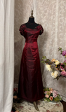 Vintage Prom Dress Outfit A line Sweetheart Burgundy Dark Red Long 90s Prom Dresses Formal Evening Gowns HZ0311
