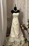 Vintage Elegant A line Sweetheart Sleeveless Lace 60s Ivory Multi Layers Long Bride Dress Long Bride Dress Classy Wedding Dresses HZ0311