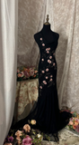 Vintage Prom Dress Outfit Mermaid One Shoulder Black With Silver Beaded Long 90s Prom Dresses Formal Evening Gowns HZ0311